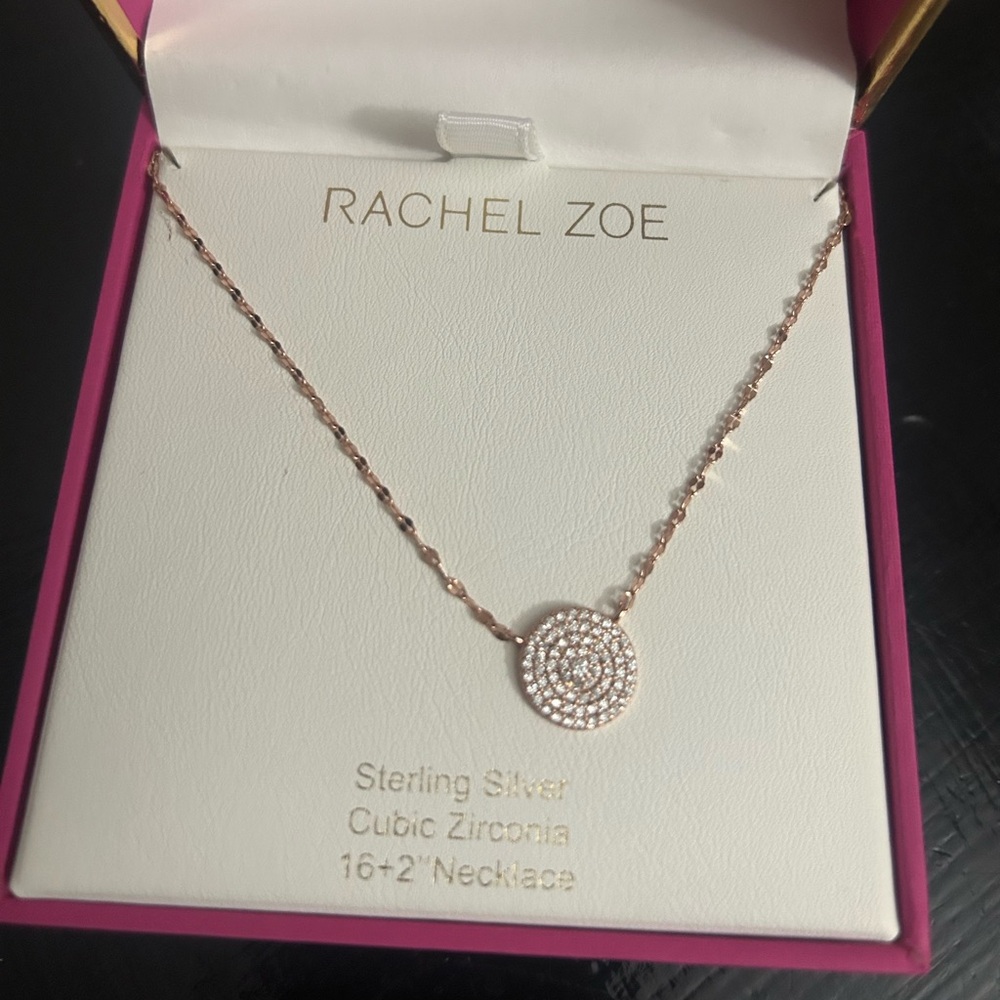 Rachel Zoe Rose Gold Necklace with Cubic Zirconia